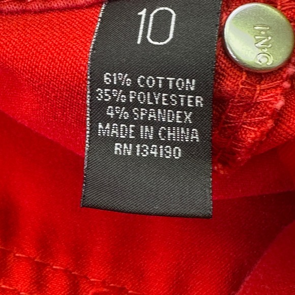 Inc Jeans Women's Size 10 Valentine's Day Red Skinny Regular Fit Denim Stretch - Picture 8 of 8